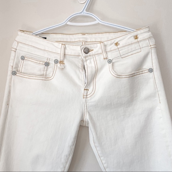 R13 women’s boy skinny ivory white distressed jeans pants size 31 - Picture 6 of 16